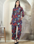Blue Printed Pure Cotton Tunic & Trouser Co-Ords