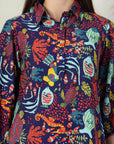 Blue Printed Pure Cotton Tunic & Trouser Co-Ords