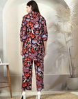 Green Printed Pure Cotton Shirt With Trousers Co-Ords