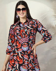 Green Printed Pure Cotton Shirt With Trousers Co-Ords