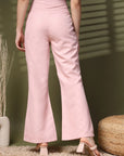 Pink Solid Regular Trousers Women Loose Fit Trousers