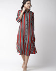 CINK Women Red White Striped Shirt Dress