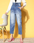 Women Blue High-Rise Regular Fit Cropped Stretchable Jeans