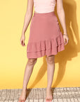 CINK Beautiful Rose Solid Feminine Frills Skirt
