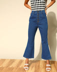 Stunning Blue Bootcut Fit Stretchable Jeans