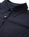 Solid Opaque Casual Buttoned Top