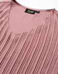 V-Neck Accordion Pleats Top