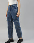 Women Blue High-Rise Light Fade Stretchable Jeans