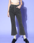 Women Beautiful Charcoal Regular Fit Cropped Jeans