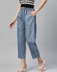 Women Blue Regular Fit Light Fade Cropped Stretchable Jeans