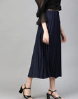 CINK Navy Blue Accordion Pleated A-Line Skirt