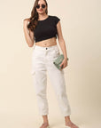 Women White Low Distress Regular Fit Mid-Rise Stretchable Cotton Jeans