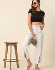 Women White Mid-Rise Stretchable Jeans