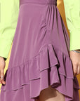 CINK Mauve Solid Feminine Frills Skirt