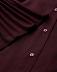Burgundy Buttoned Top Style Top