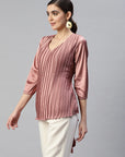 V-Neck Accordion Pleats Top