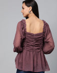 Mauve Dobby Weave A-Line Top