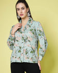 Floral Printed Casual Buttoned Top