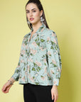 Floral Printed Casual Buttoned Top