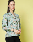 Floral Printed Casual Buttoned Top