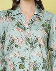 Floral Printed Casual Buttoned Top