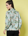 Floral Printed Casual Buttoned Top
