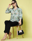 Floral Printed Casual Buttoned Top