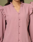 Pink Solid Regular Cotton top