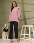 Pink Solid Regular Cotton top