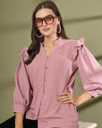 Pink Solid Regular Cotton top