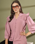 Pink Solid Regular Cotton top