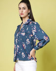 Floral Printed Regular Fit Casual Buttoned Top