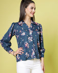 Floral Printed Regular Fit Casual Buttoned Top