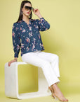Floral Printed Regular Fit Casual Buttoned Top