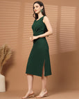 Women Sheath Midi Sleeveless Dress