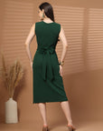 Women Sheath Midi Sleeveless Dress