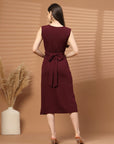Women Sheath Midi Sleeveless Dress