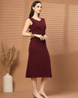 Women Sheath Midi Sleeveless Dress