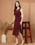 Women Sheath Midi Sleeveless Dress