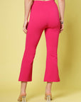 Women Pink Solid Bootcut Trousers