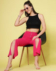 Women Pink Solid Bootcut Trousers