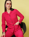 Spread Collar Regular Fit Casual Buttoned Top