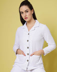 Spread Collar Regular Fit Casual Buttoned Top