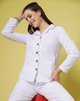 Spread Collar Regular Fit Casual Buttoned Top