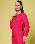 Spread Collar Regular Fit Casual Buttoned Top