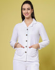 Spread Collar Regular Fit Casual Buttoned Top