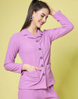 Spread Collar Regular Fit Casual Buttoned Top