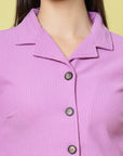 Spread Collar Regular Fit Casual Buttoned Top