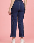 Women Blue High-Rise Clean Look Heavy Fade Frayed Hem Cotton Jeans