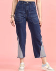 Women Blue High-Rise Clean Look Frayed Hem Cotton Jeans